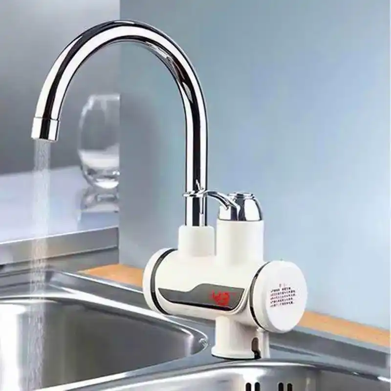 Instant electric water heating tap