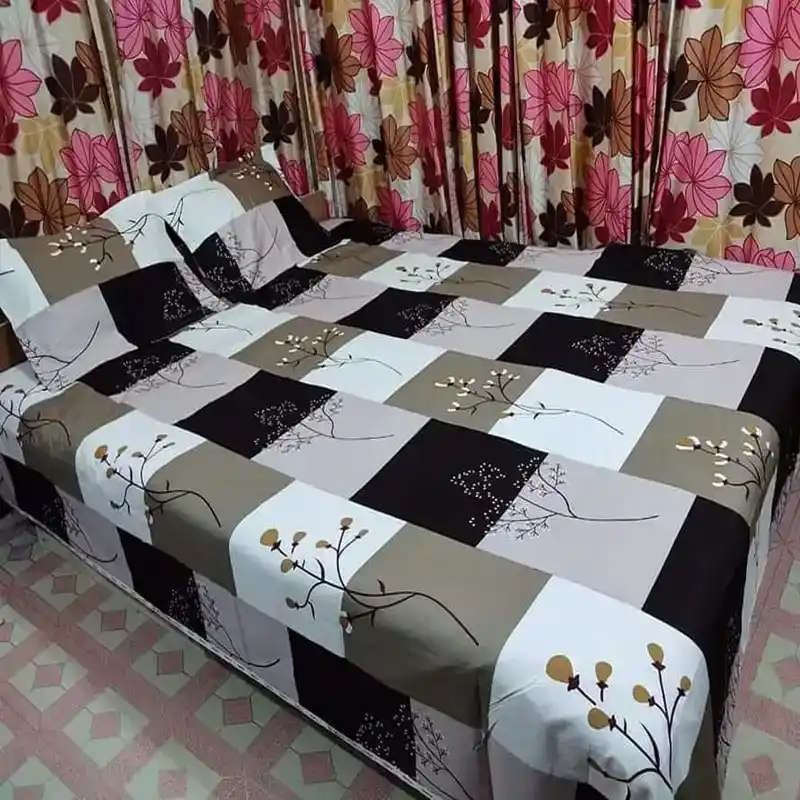 Double king Size Cotton Bed Sheet 4009